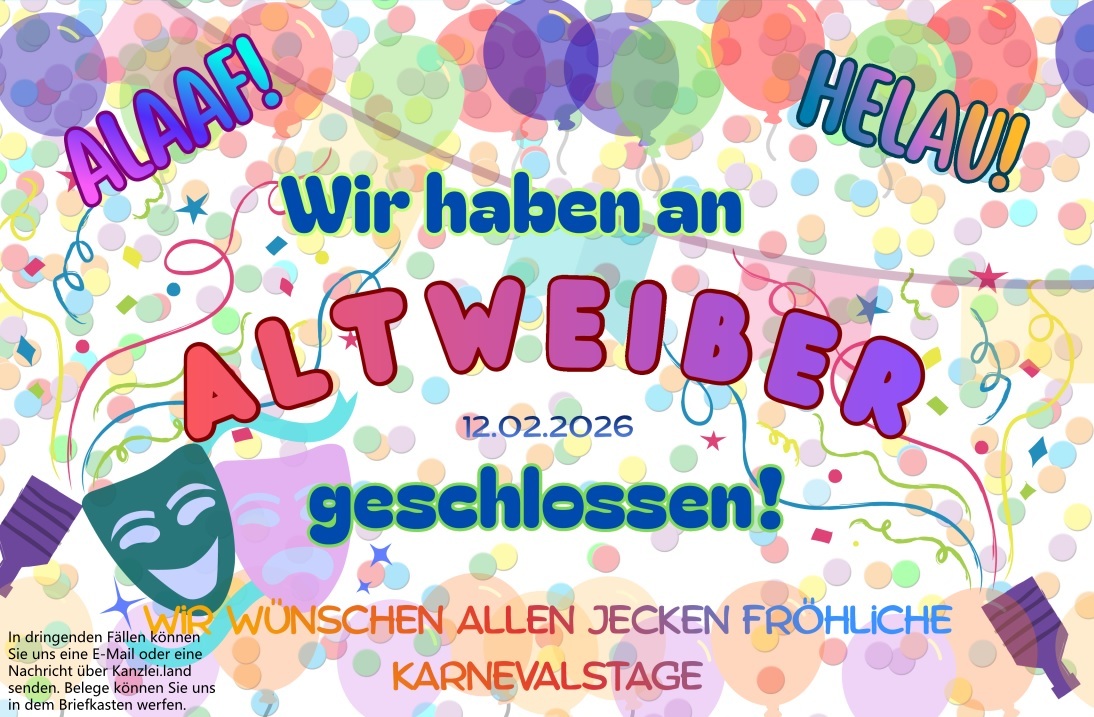 Aushang Karneval 2026